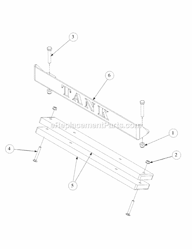 Rear Bumper Diagram and Parts List for M54-HN 53CB5ETW750 Cub Cadet Sprayer
